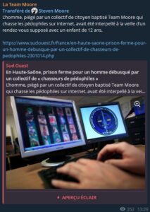 En Haute-Saône, prison ferme pour un homme débusqué par un collectif de « chasseurs de pédophiles » En Haute-Saône, prison ferme pour un homme débusqué par un collectif de « chasseurs de pédophiles »